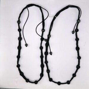 New Bundle Swarovski Macrame Adjustable Necklace Polymer Clay Bead with Hematite